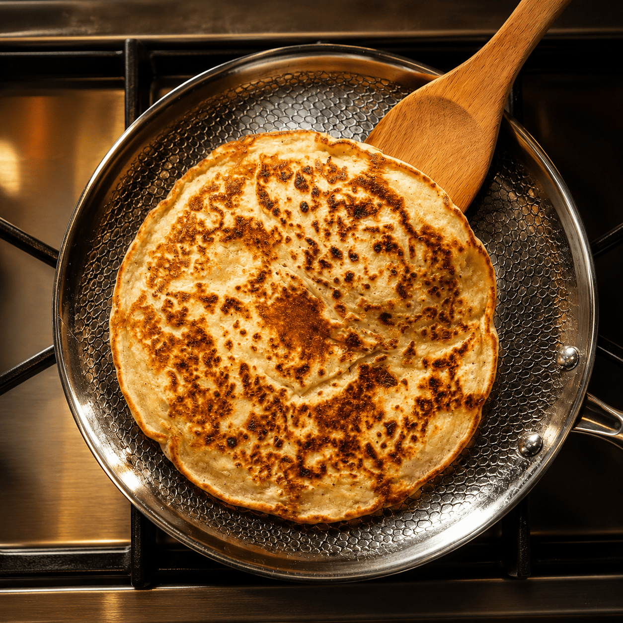 Crêpe-Pfanne mit handgehämmertem Finish und Titan-Konstruktion