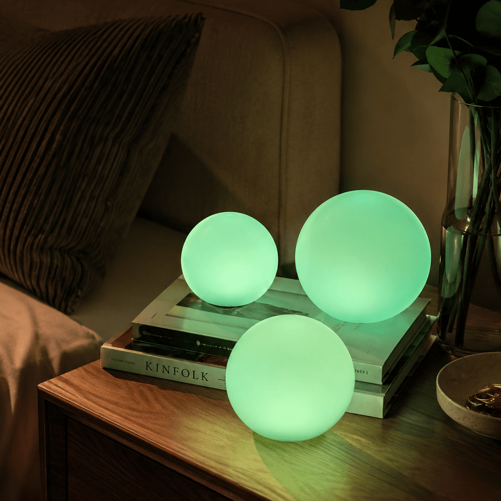 Compagnien Cordless LED Orb Table Lamp Indoor and Outdoor IP65 Waterproof