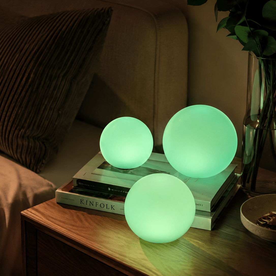 Compagnien Cordless LED Orb Table Lamp Indoor and Outdoor IP65 Waterproof