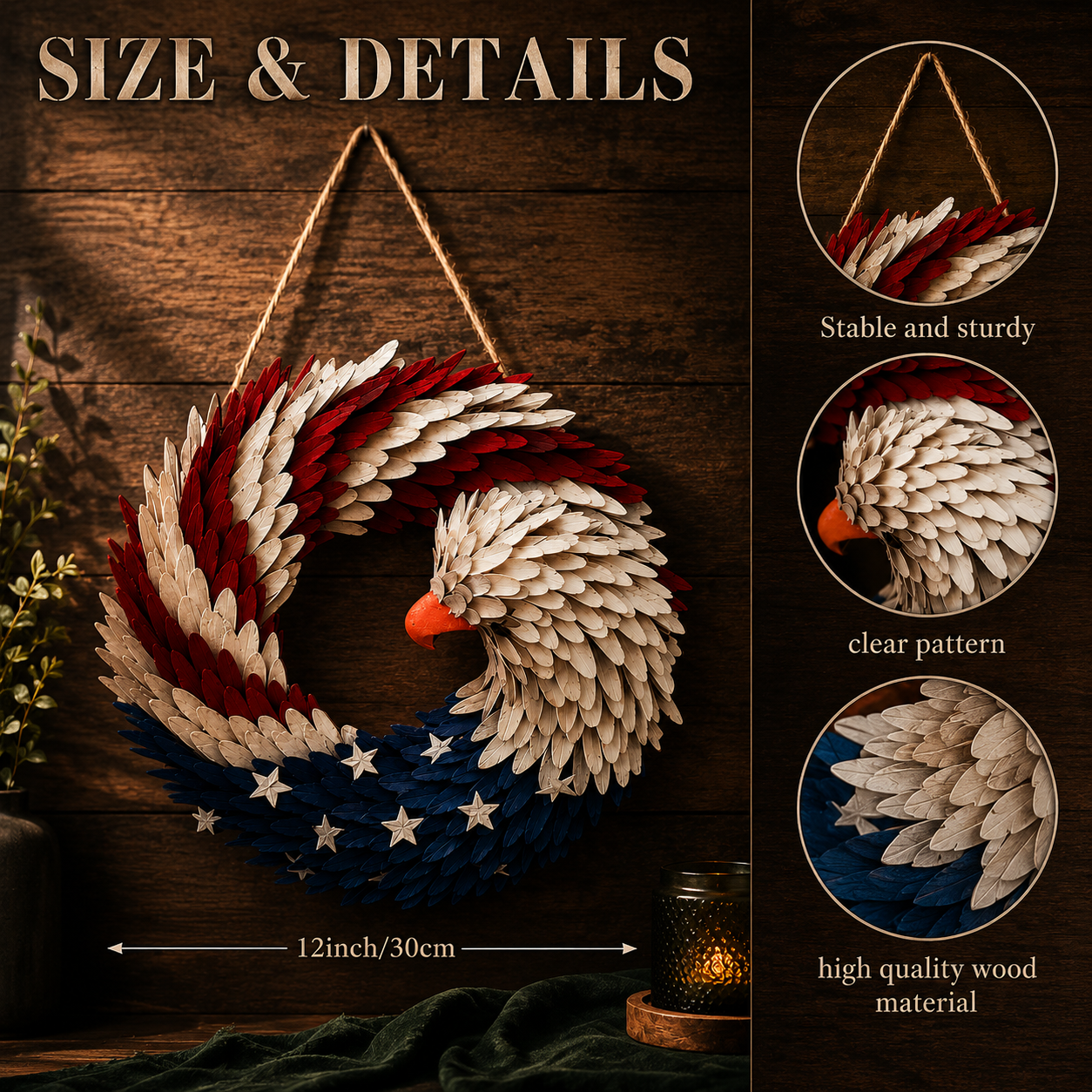 American Eagle patriotischer Kranz für festliche Wohnkultur