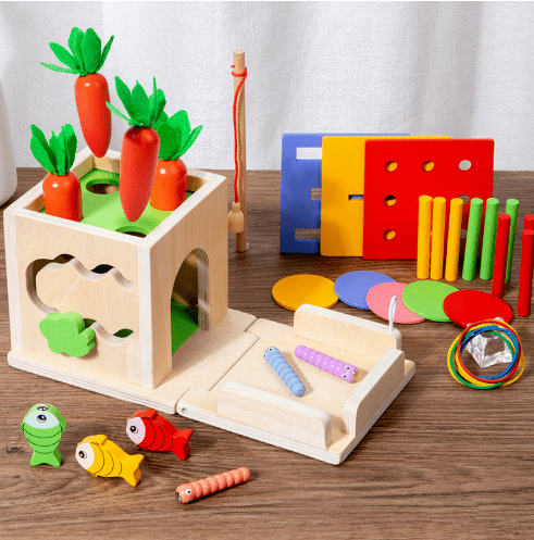 ActivityCube Montessori Holzlernspielzeug für Babys ab 6 Monaten