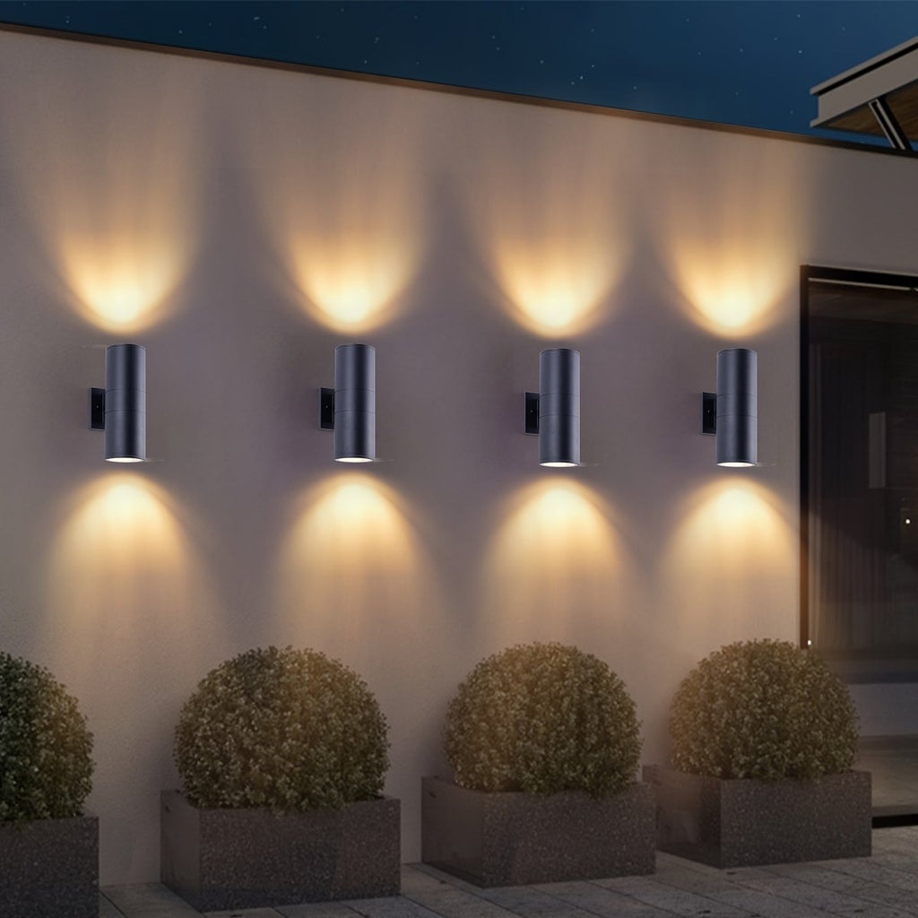 LUXFLOW černé venkovní nástěnné svítidlo s osvětlením nahoru i dolů