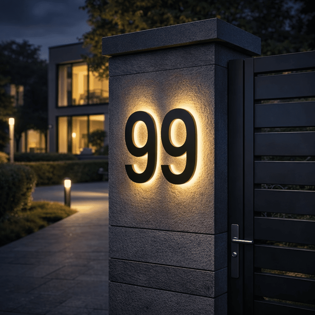 ADDRGLOW Tilpasselige LED-adressenummer i moderne hjem