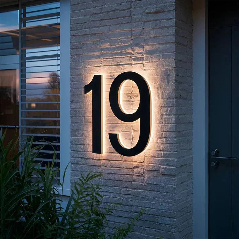 ADDRGLOW Tilpasselige LED-adressenummer i moderne hjem