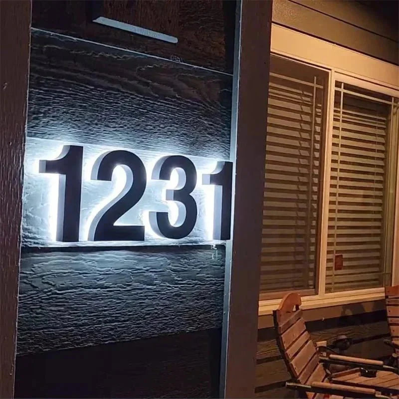 ADDRGLOW Tilpasselige LED-adressenummer i moderne hjem