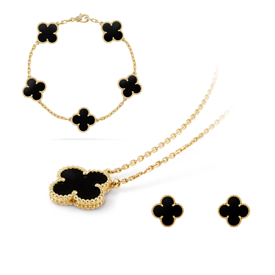 Elegantní sada šperků s 18K zlatým pokovením, hypoalergenní