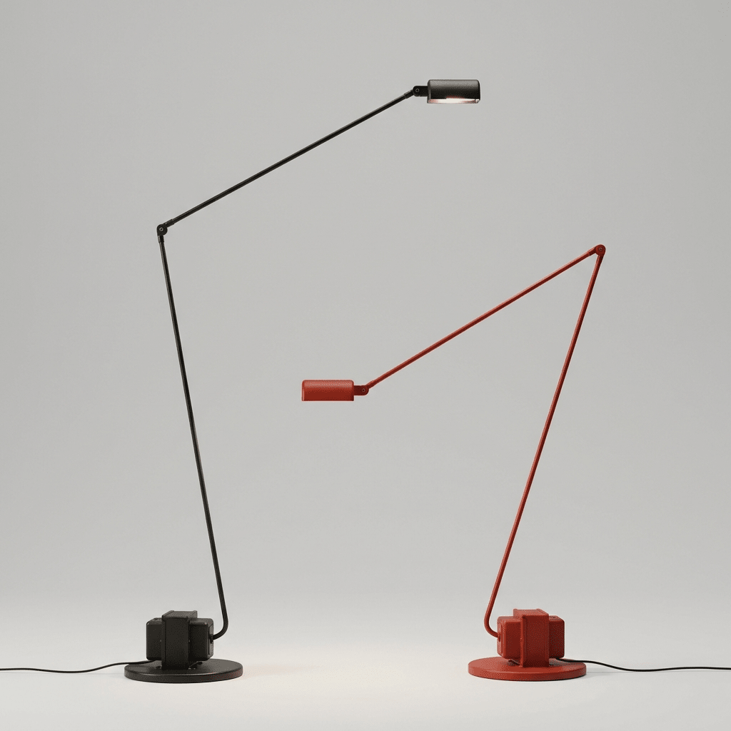 Slank Metall LED Gulvlampe Med Leddet Arm For Lesing