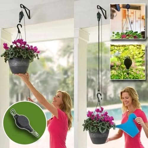 Système de Suspension EverRise pour Plantes et Nichoirs, Hauteur Réglable