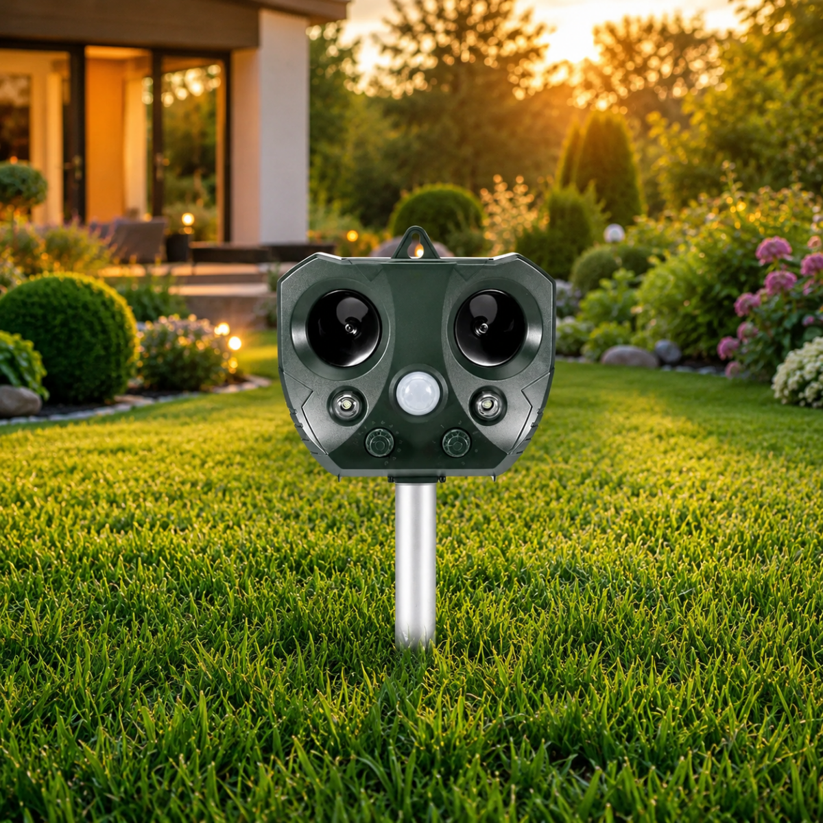 Ultrasonic Bird And Pest Defender Solar Powered Outdoor Repeller With PIR Sensor