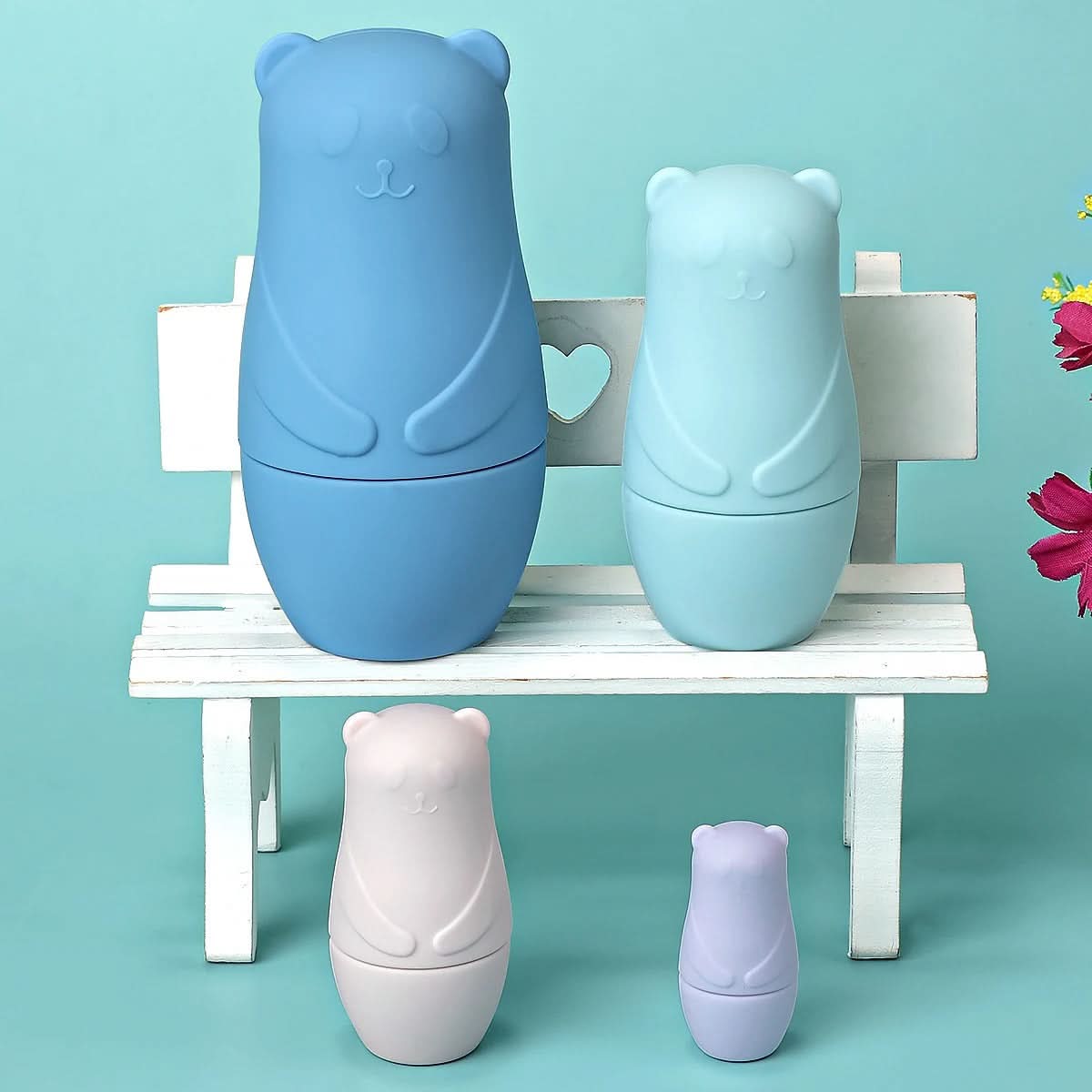 SoftGlow szilikon egymásba illeszthető babák kisgyermekeknek a finommotoros készségek fejlesztéséhez