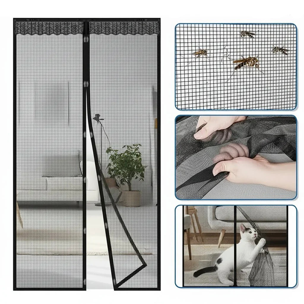 AIRMERA Magnetic Door Curtain With Automatic Closure For Mosquito Protection