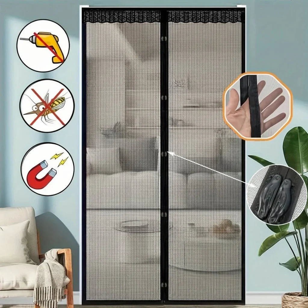 AIRMERA Magnetic Door Curtain With Automatic Closure For Mosquito Protection