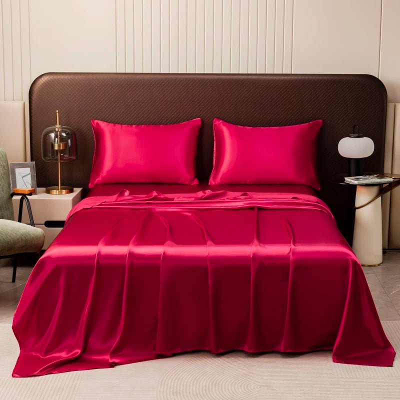 AIRSATIN Lightweight Satin Sheet Set For Cooling Sleep With Soft Pillowcases
