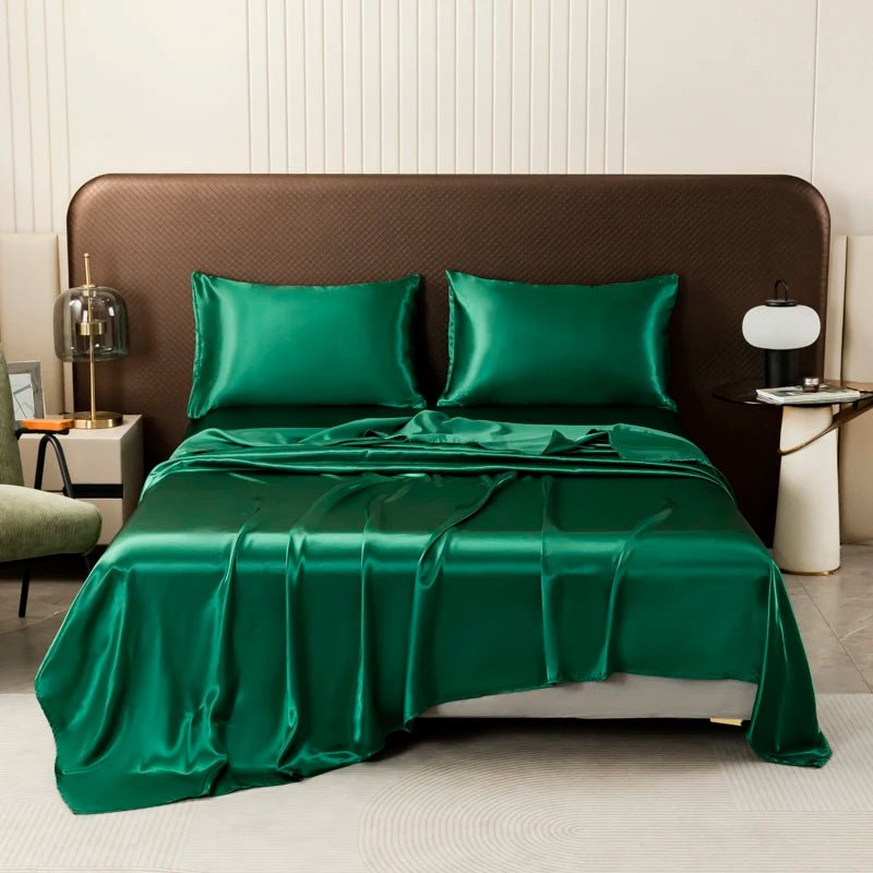 AIRSATIN Lightweight Satin Sheet Set For Cooling Sleep With Soft Pillowcases
