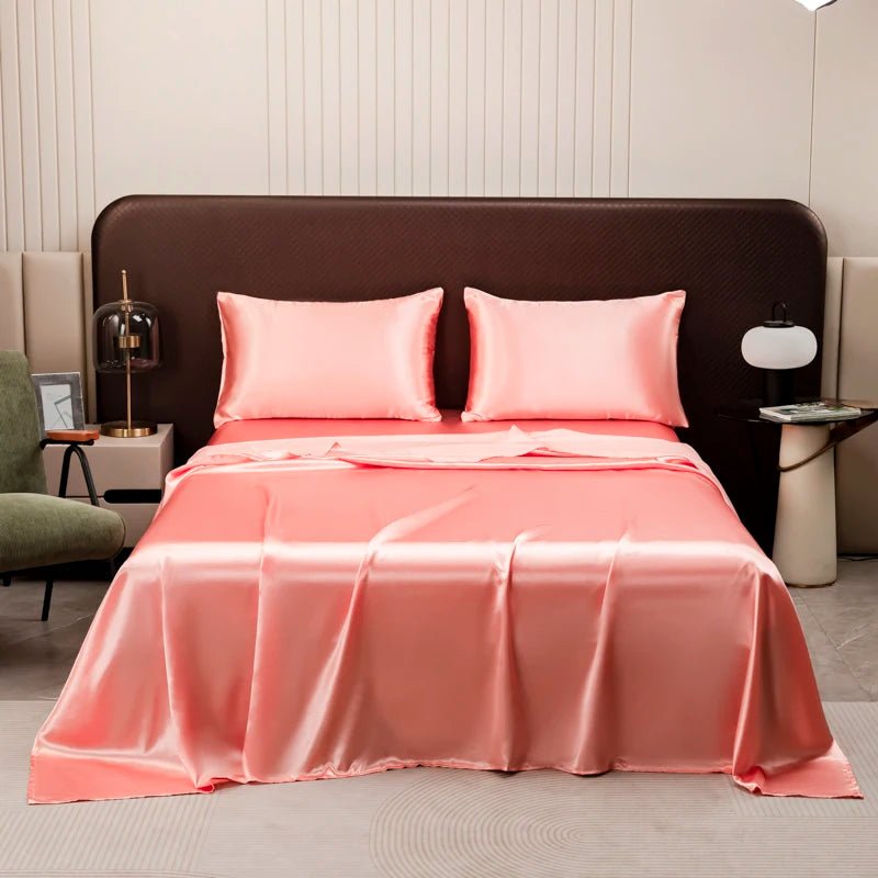 AIRSATIN Lightweight Satin Sheet Set For Cooling Sleep With Soft Pillowcases