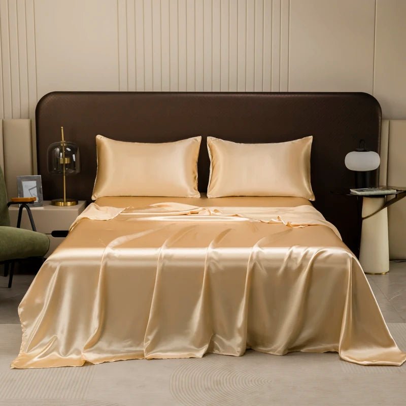 AIRSATIN Lightweight Satin Sheet Set For Cooling Sleep With Soft Pillowcases