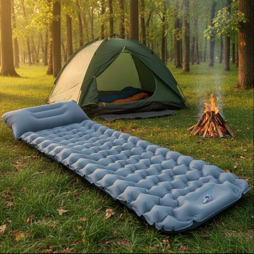 AirTrek Mat Inflatable Camping Mattress With Foot Pump And Pillow