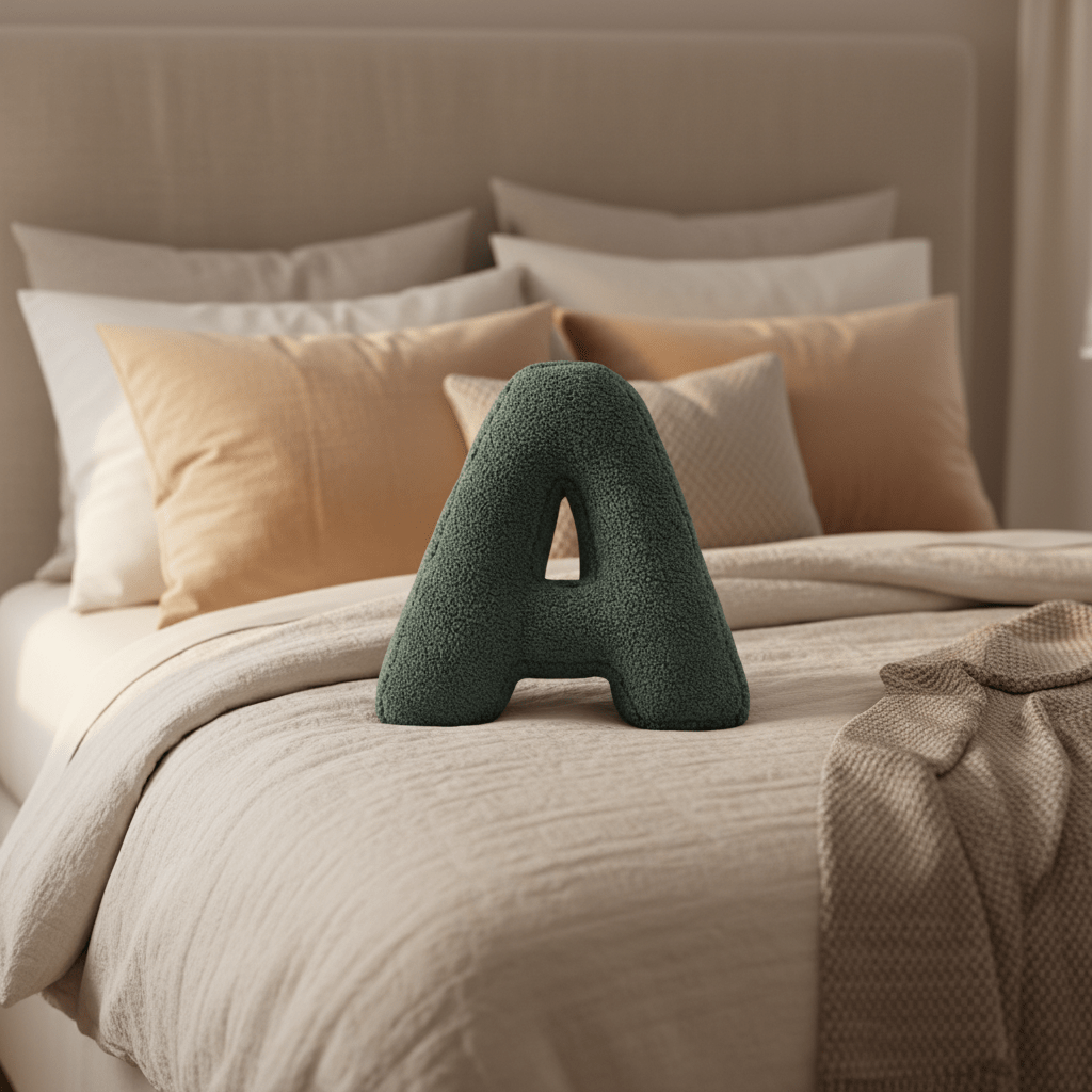 ALPHORA Velvet Alphabet Cushion pro vlastní domácí dekoraci