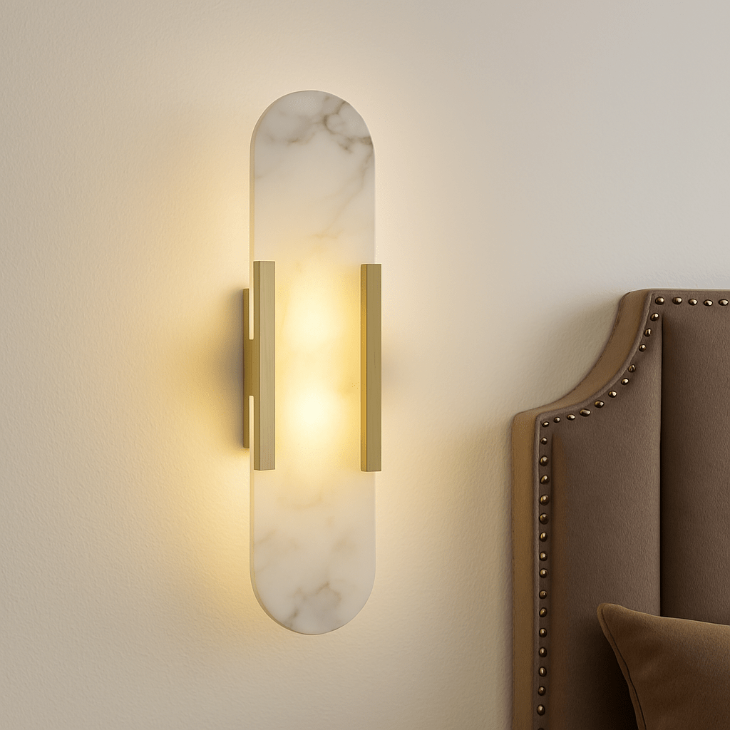 Brass and Marble Wall Sconce for Modern Interiors Edition