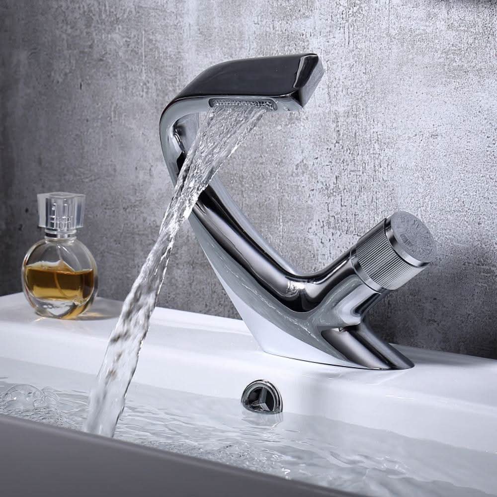 AQUACASCADE Luxury Basin Mixer With Waterfall Flow For Modern Bathrooms