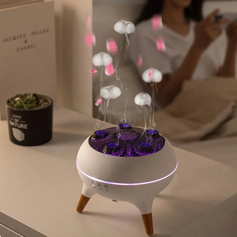 AQUADRIFT Jellyfish Luftfugter og Olie Diffuser med Fjernbetjening
