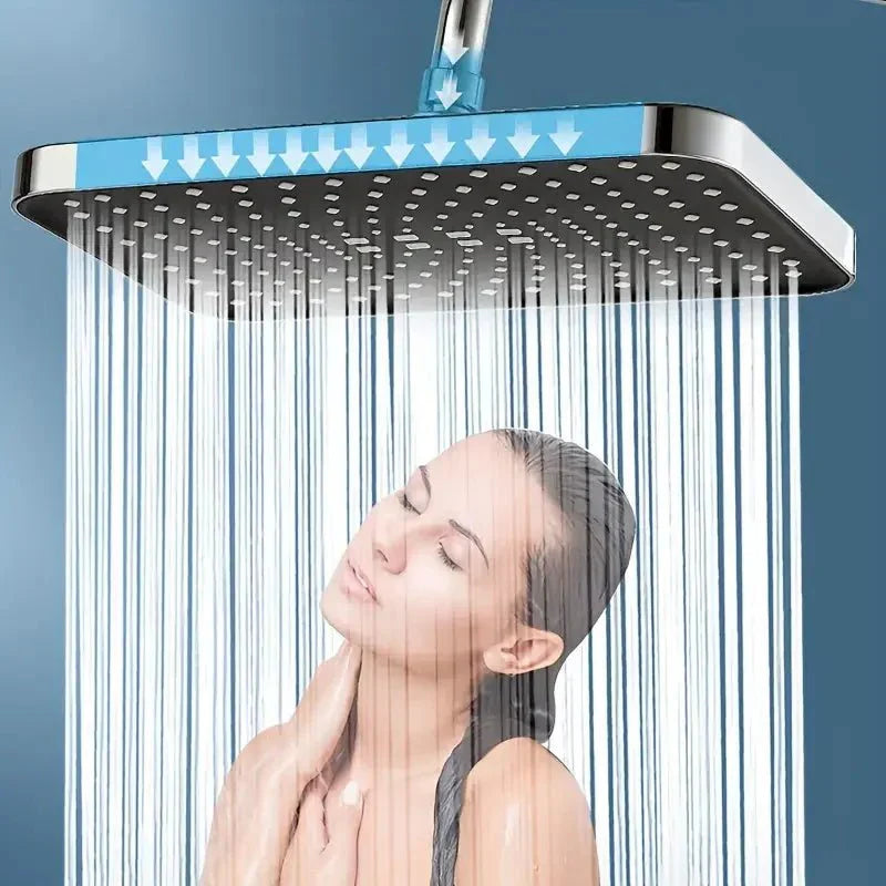 AQUELUX 360-Degree Adjustable Shower Head With Anti-Clog Nozzles
