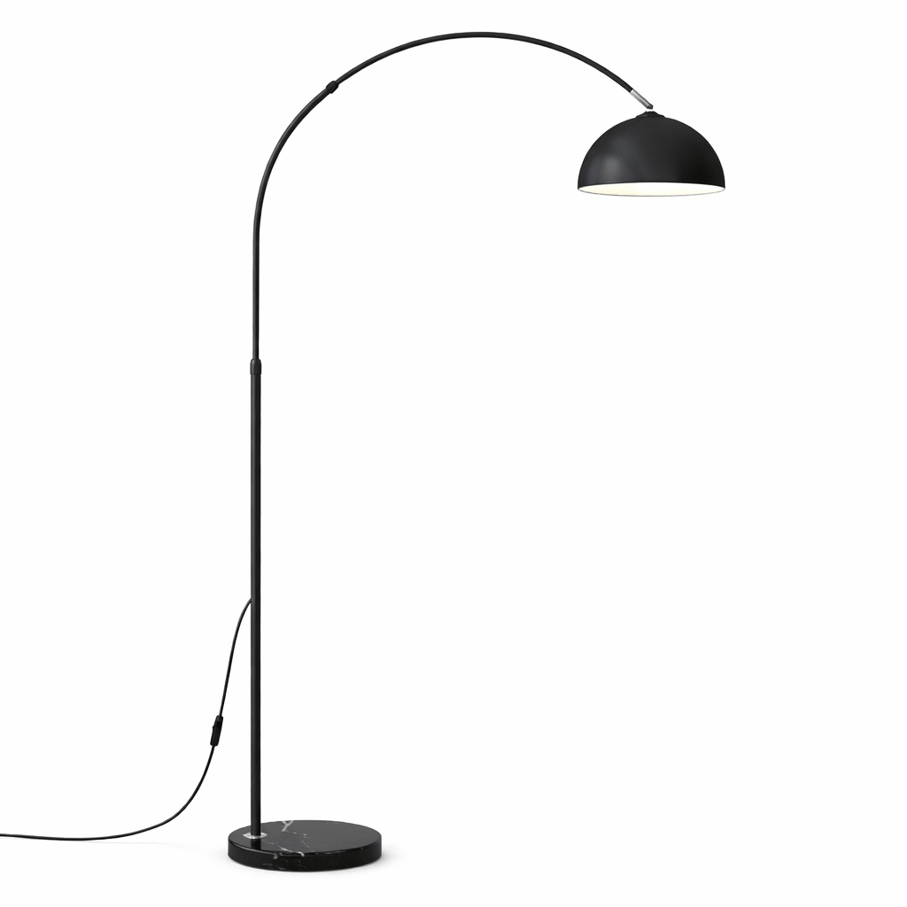 Arc Gulvlampe Med Marmorfot, Justerbar Moderne E27 Stuelampe