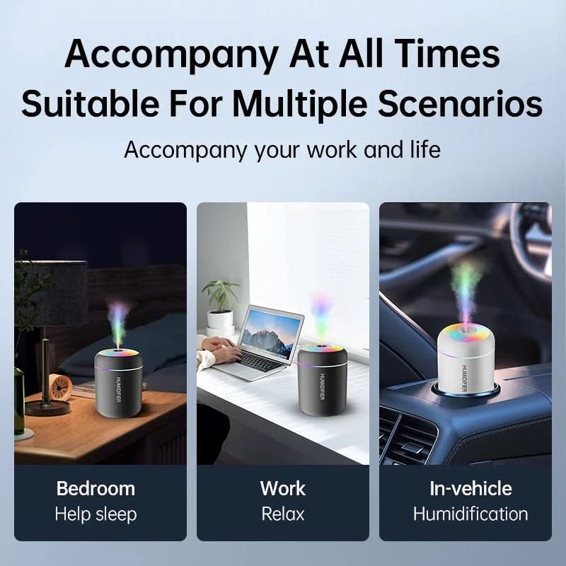 AromaMist Mini USB Humidifier Featuring LED Lighting 180ml