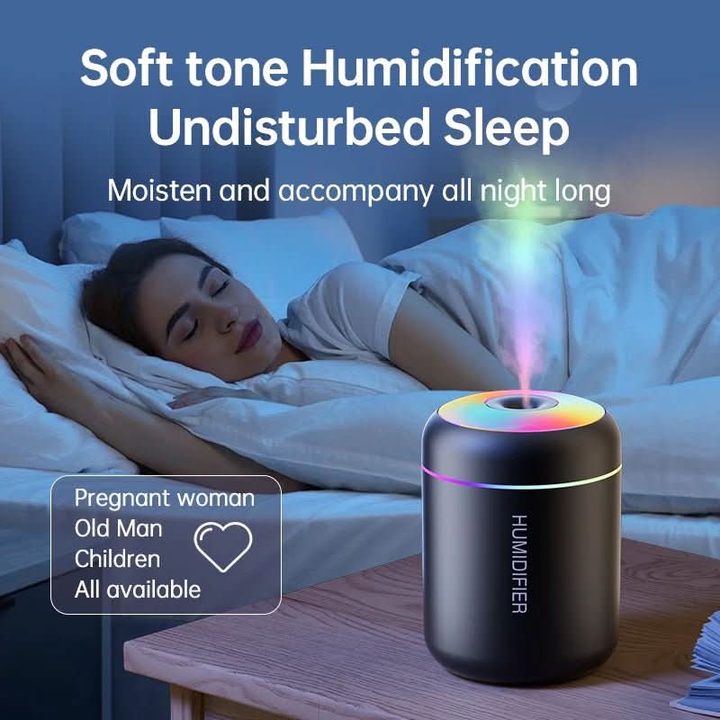 AromaMist Mini USB Humidifier Featuring LED Lighting 180ml