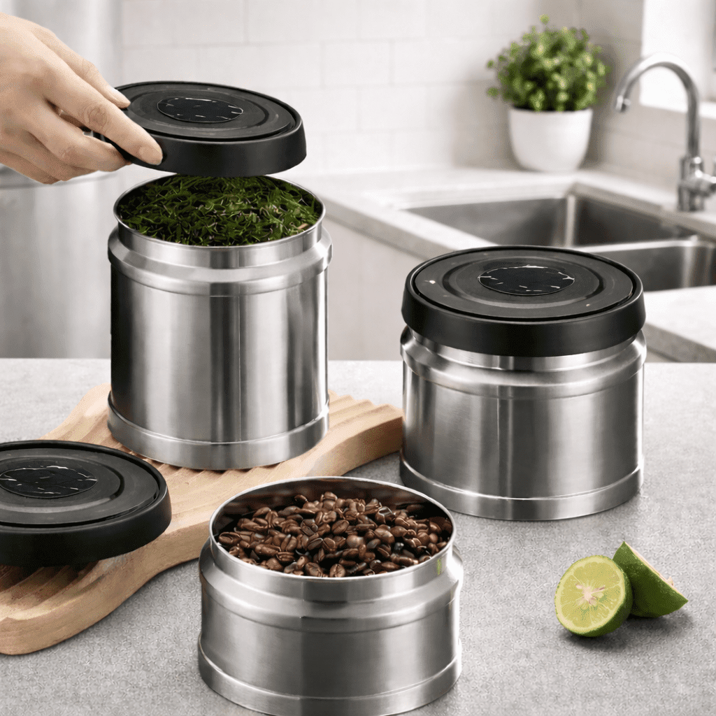 Sistema de Frescura Selado a Vácuo AROMAVAULT para Café e Alimentos Secos