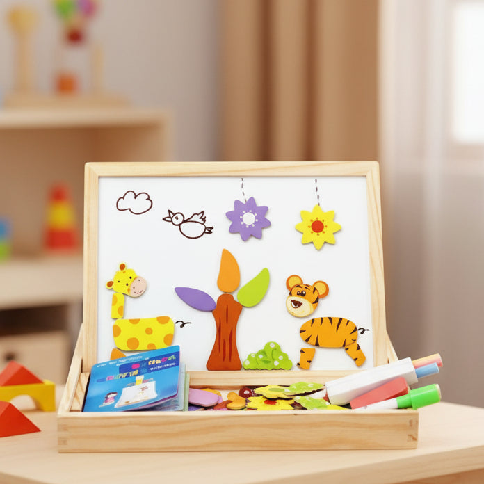 Tablica ArtMagnet dla dzieci: drewniana powierzchnia w stylu Montessori do rysowania magnetycznego