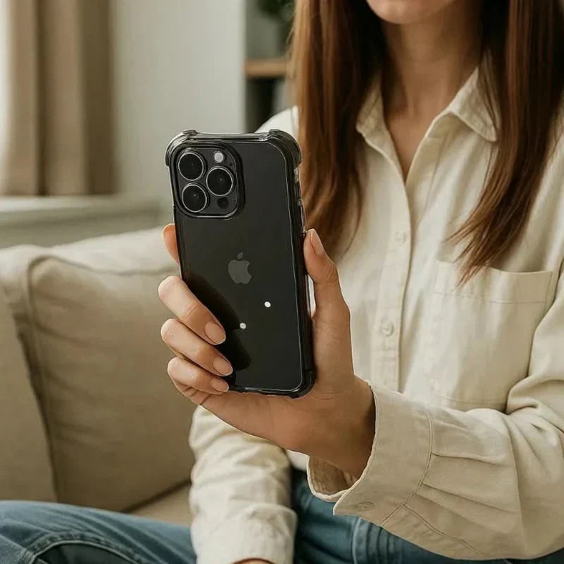 AuraShield クリスタルクリア 衝撃吸収バンパーケース iPhone用