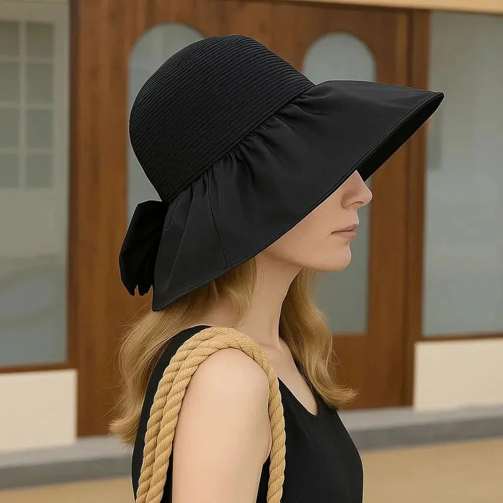 Seabreeze Chic Wide Brim Sun Hat With UV Protection For Beach Lovers
