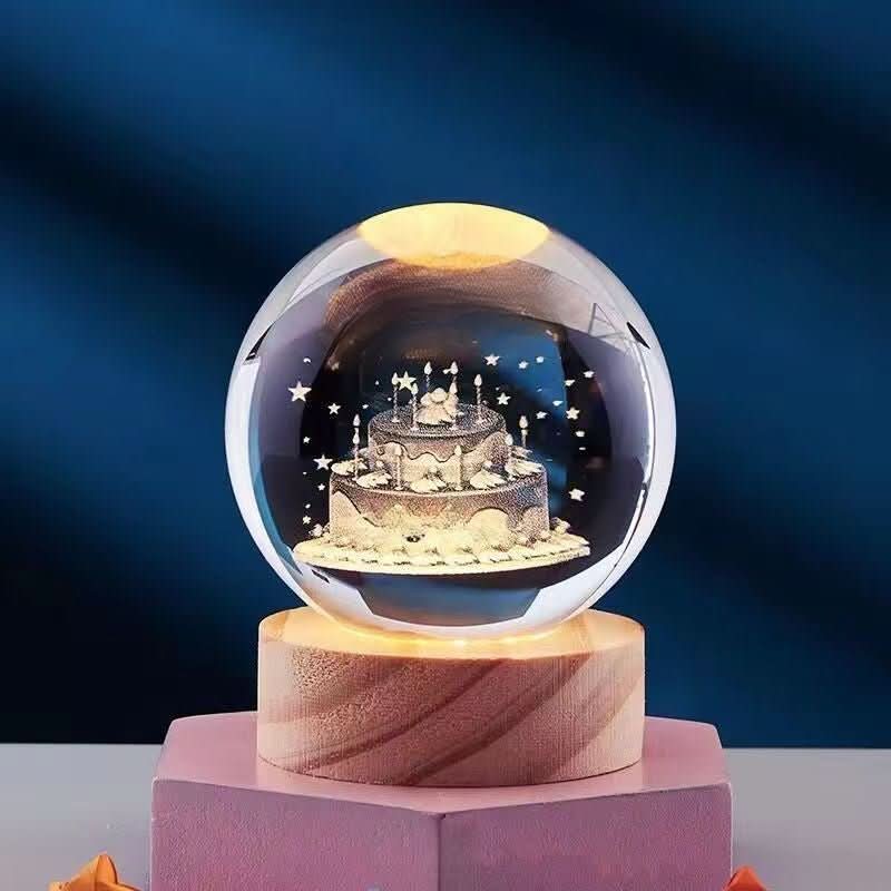AURASHINE Dreamy Night Crystal Lamp With Subtle LED Glow