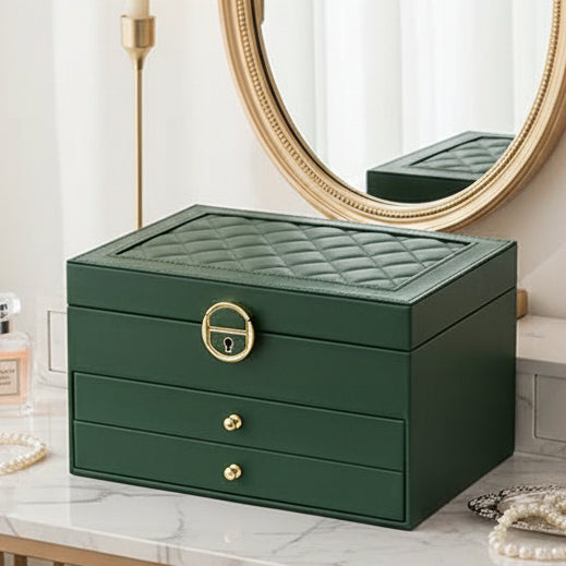 Aurelia Box Læder Organizer til Smykker med Flere Lag