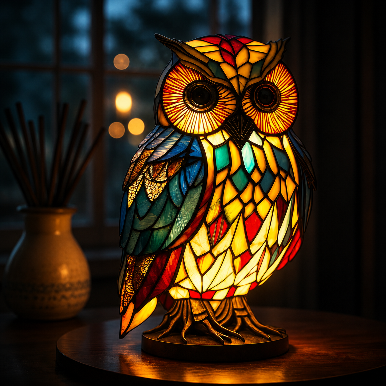 Table Lamp With Glass Inspired Animal Design For Warm Ambience
