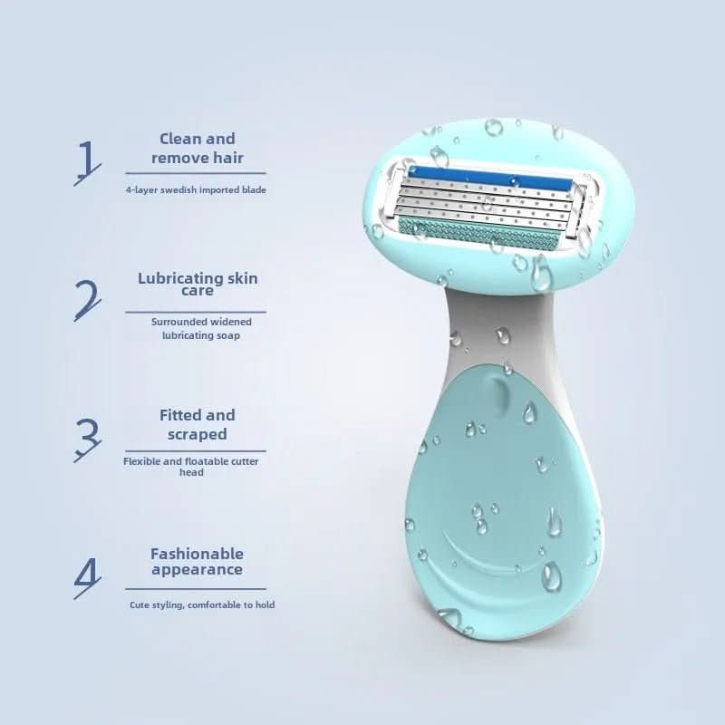 סכין גילוח קומפקטי NovaTrim עם 4 להבים ותיבת אחסון לנסיעות לטיפוח בדרכים