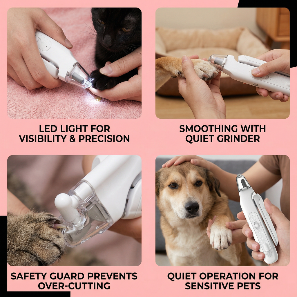 LED 2-In-1 Nail Clipper And Trimmer For Dogs And Cats