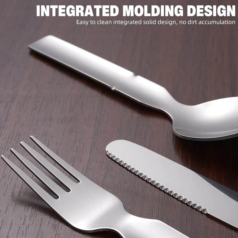 Outdoor Foldable Cutlery Set Stainless Steel 4 Tools