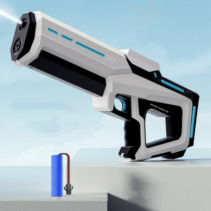 Wasserpistole mit automatischer Funktion, 1L Tank, 10m Reichweite, wiederaufladbarer Akku
