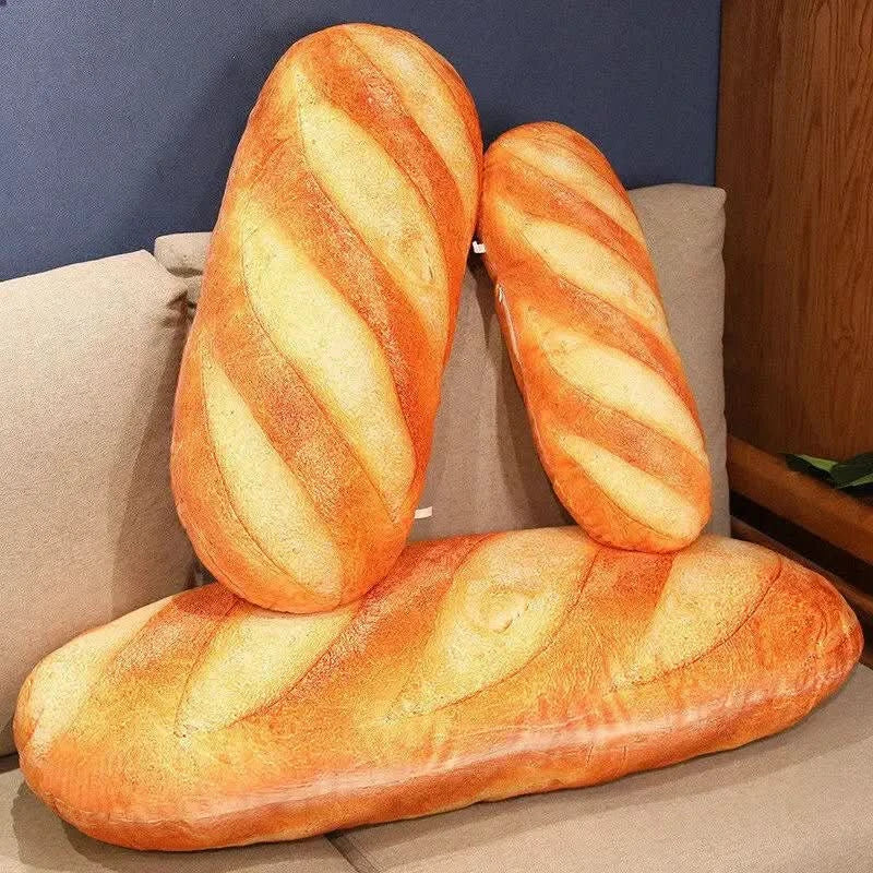 Baguettina Plyšový Polštář ve Tvaru Bagety pro Teplé Domácí Pohodlí