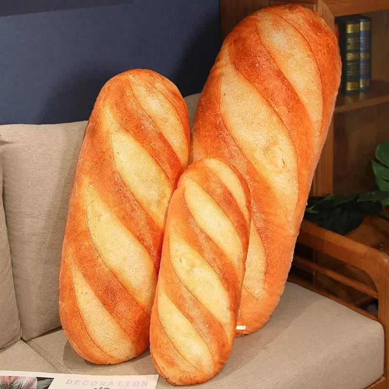 Baguettina Plyšový Polštář ve Tvaru Bagety pro Teplé Domácí Pohodlí