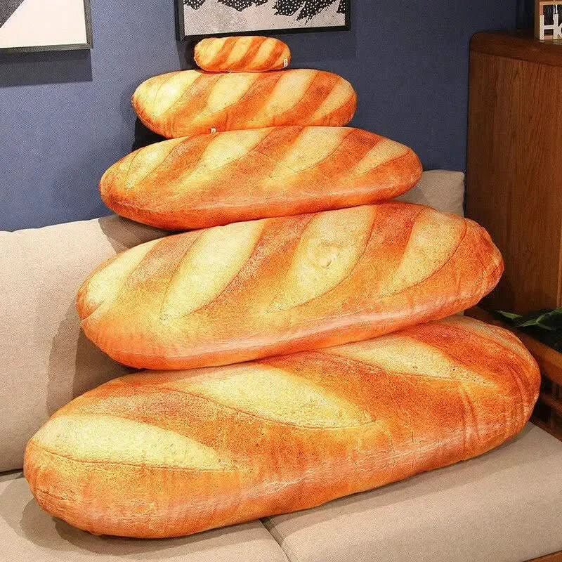Baguettina Plyšový Polštář ve Tvaru Bagety pro Teplé Domácí Pohodlí