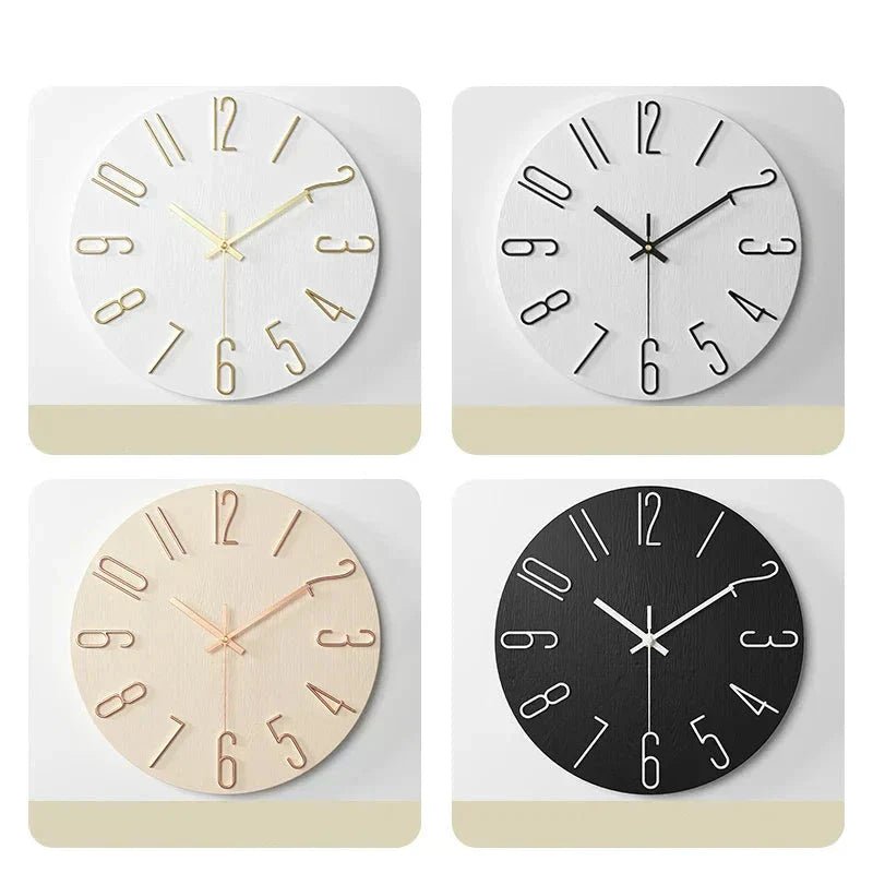 BARETIMBER Ramlös skandinavisk väggklocka i trä för minimalistiska hem