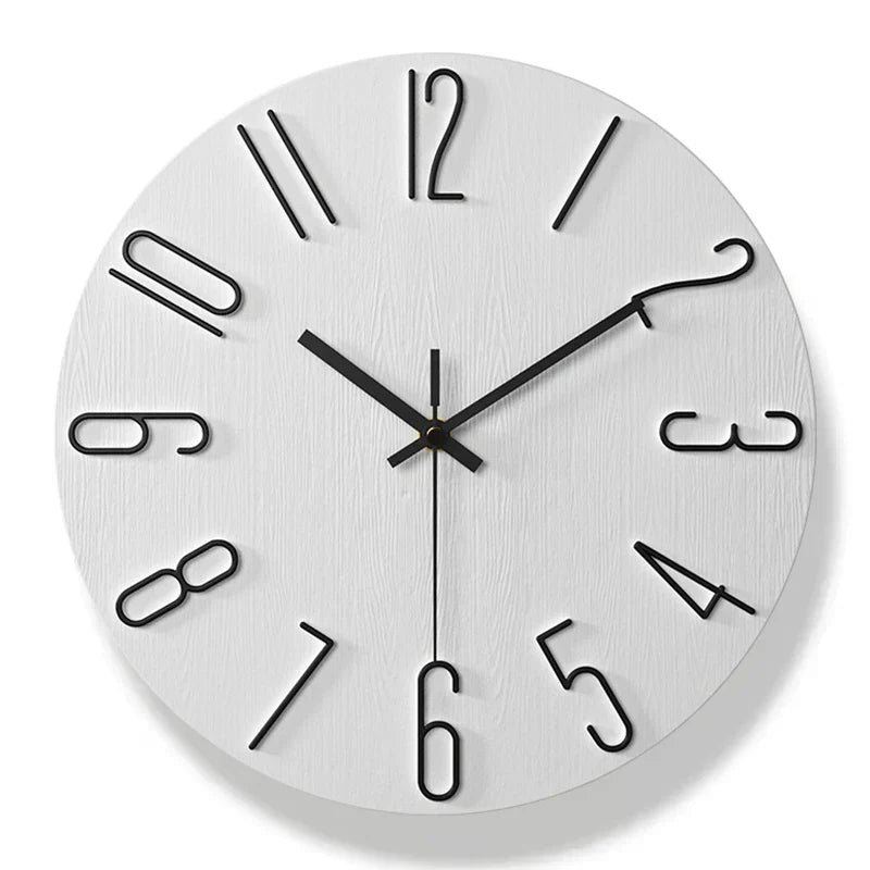 BARETIMBER Ramlös skandinavisk väggklocka i trä för minimalistiska hem