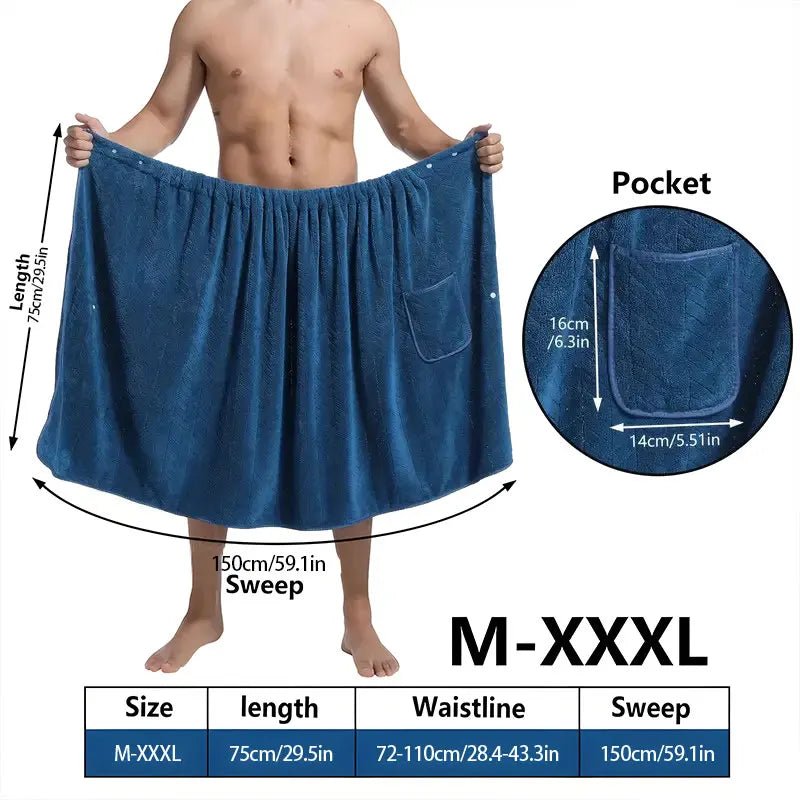 Osuškový plášť pro muže ve větších velikostech BathWrap, měkký a savý pro domácí i cestovní použití