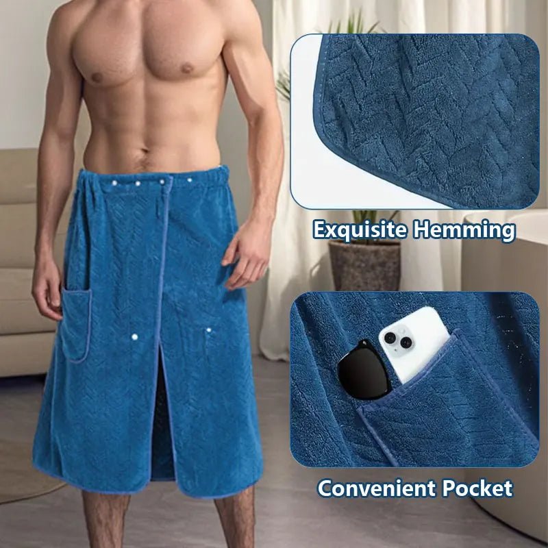 Osuškový plášť pro muže ve větších velikostech BathWrap, měkký a savý pro domácí i cestovní použití