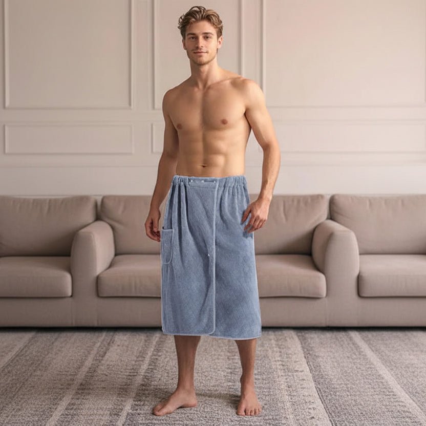 Osuškový plášť pro muže ve větších velikostech BathWrap, měkký a savý pro domácí i cestovní použití