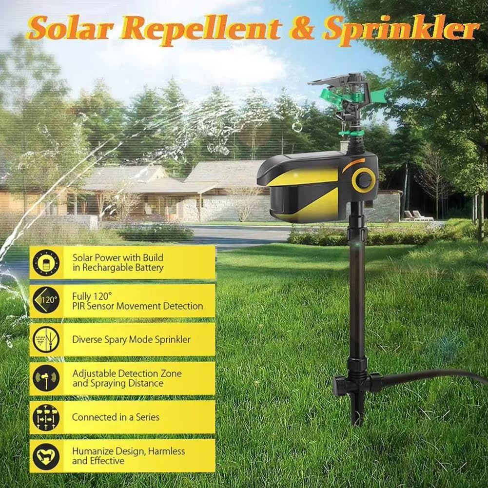 Solar Powered Motion Activated Animal Deterrent Sprinkler