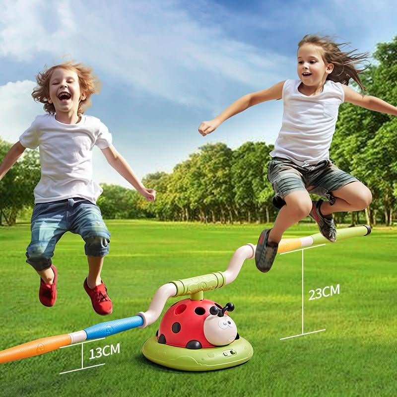 PulsePlay 3-in-1 Kinder-Aktivitätsset Springseil, Ringwurf, Pedal-Rakete für aktives Spielen